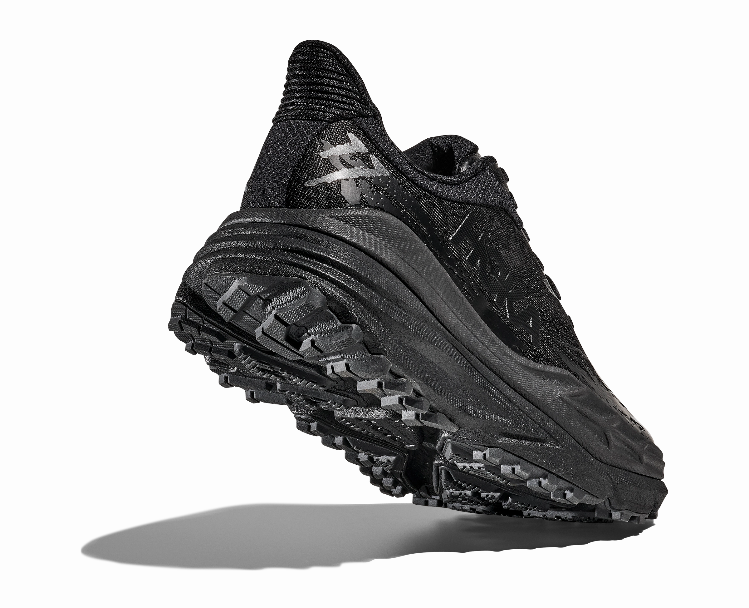 Men's Hoka Stinson ATR 7 (Black/Black) Leather Trail Shoes