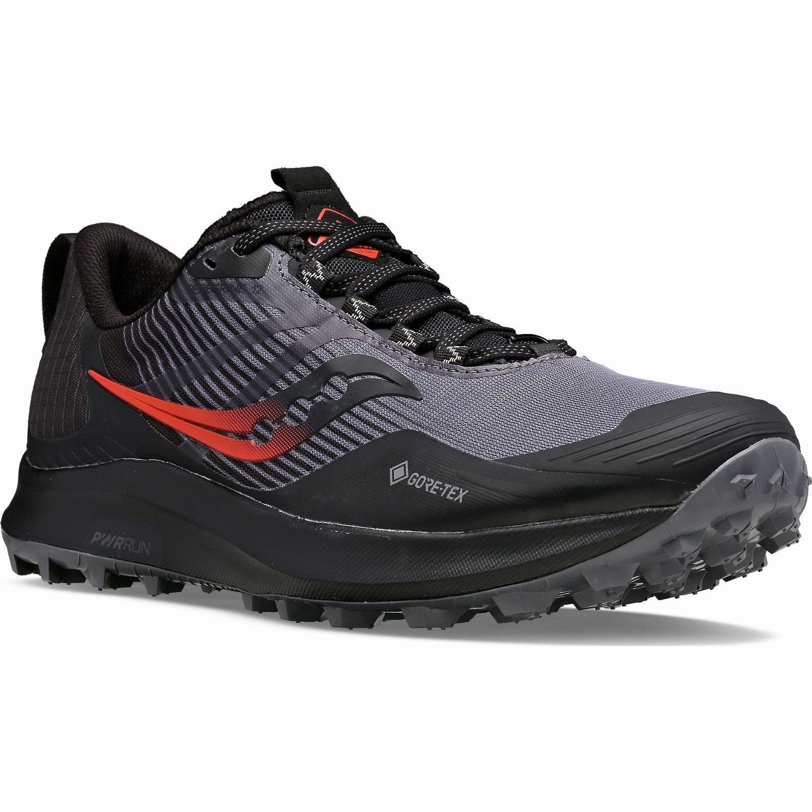 Men's Saucony PEREGRINE 12 GTX CHARCOAL | BLACK Trail Shoes 2021