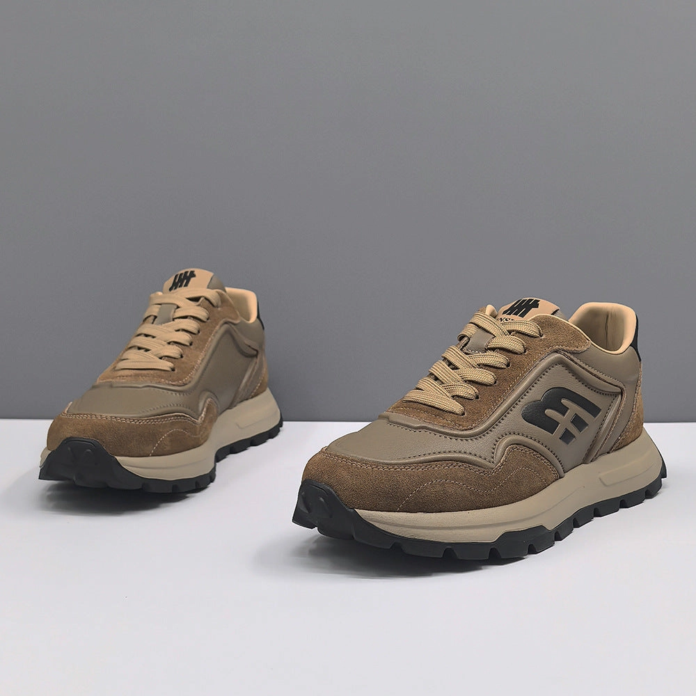 Men Vintage Quilted Suede Casual Training Sneakers Discount Cross-trainer Shoes