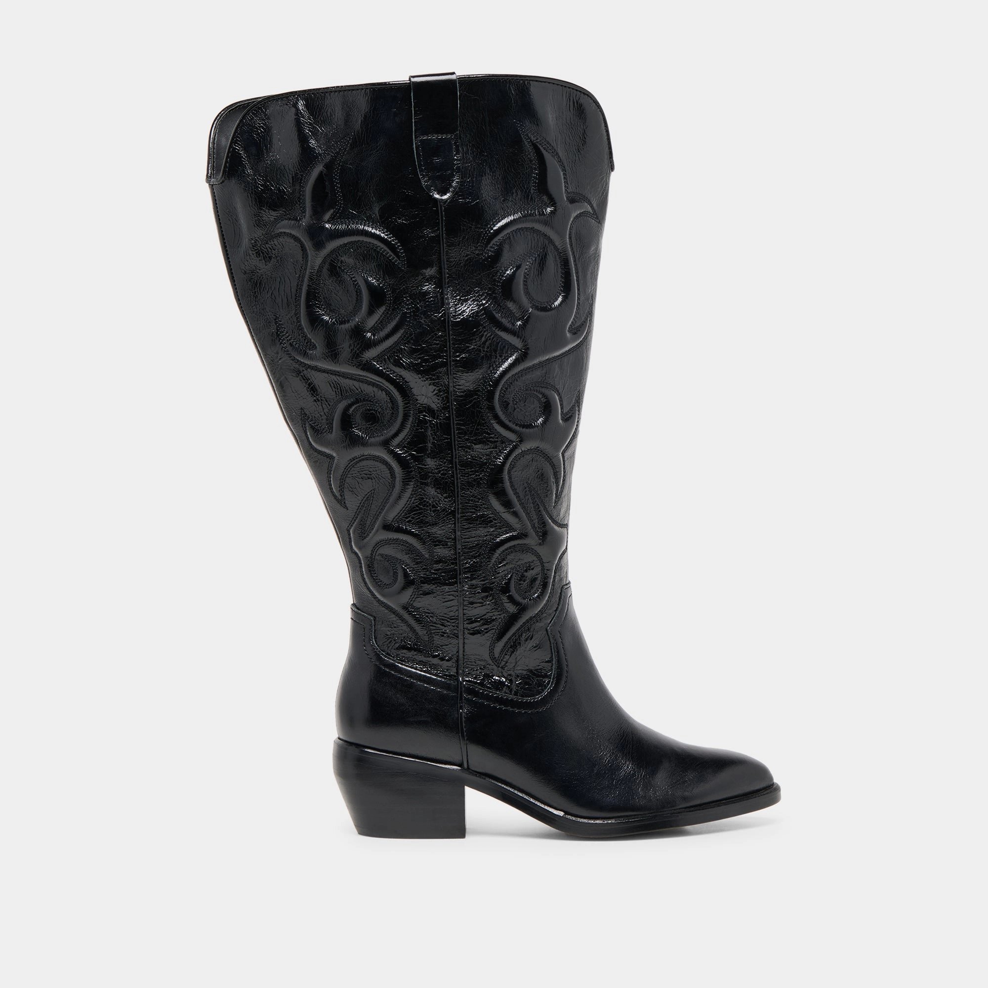 MIRLA EXTRA WIDE CALF BOOTS BLACK LEATHER Boots Style