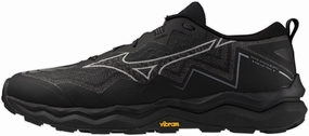 Shoe Print Trail Mizuno Wave Daichi 9 GORE-TEX Mens Trail Running Shoes - Black