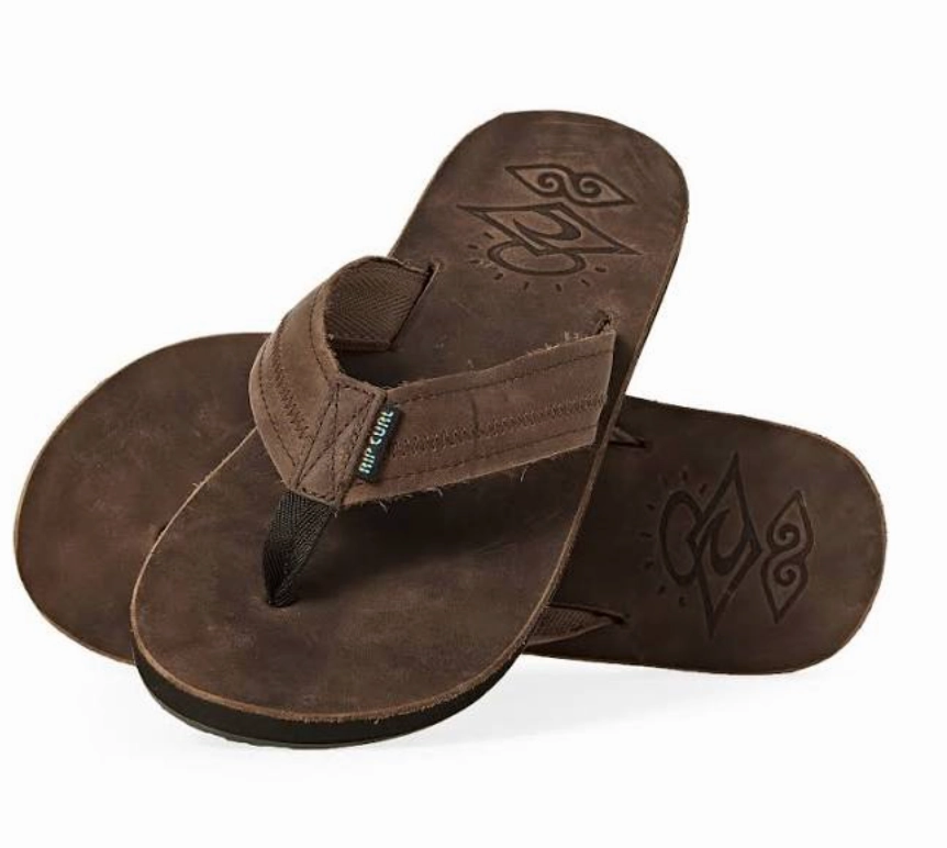 Toe Loop Flip Flops Rip Curl Mens The Trestles Flip Flops - Dark Chocolate