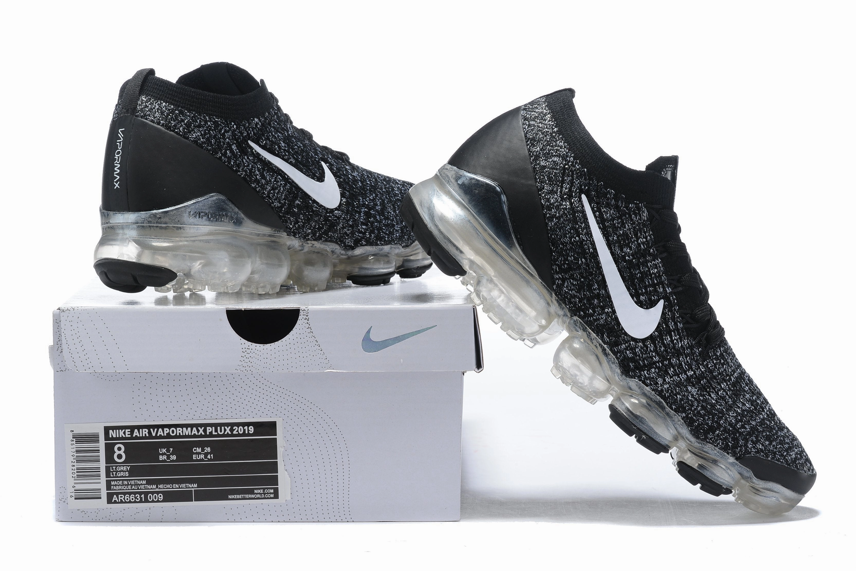 Nike Bape Shoes Nike Air Vapormax Flyknit 3 &quot;Oreo&quot; Grey Black Shoes Sneakers Men Sale Size US 7, 8, 8.5, 9, 10, 11