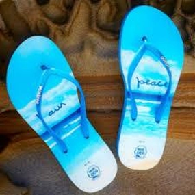 MOE LOCO I AM PEACE FLIP FLOPS - mens blue Brothers Flip Flops
