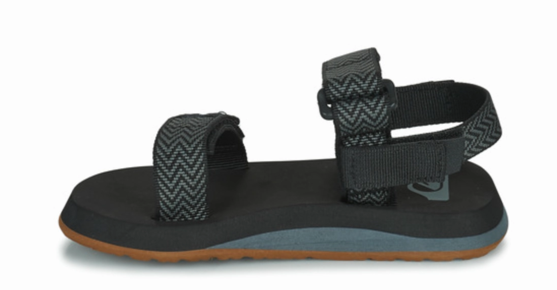 Monkey Caged Youth Black / Grey Sandals Wearing Flip Flops