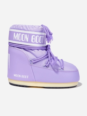 Moon Boot Kids Icon Low Nylon Snow Boots in Purple Comfy Snow Boots