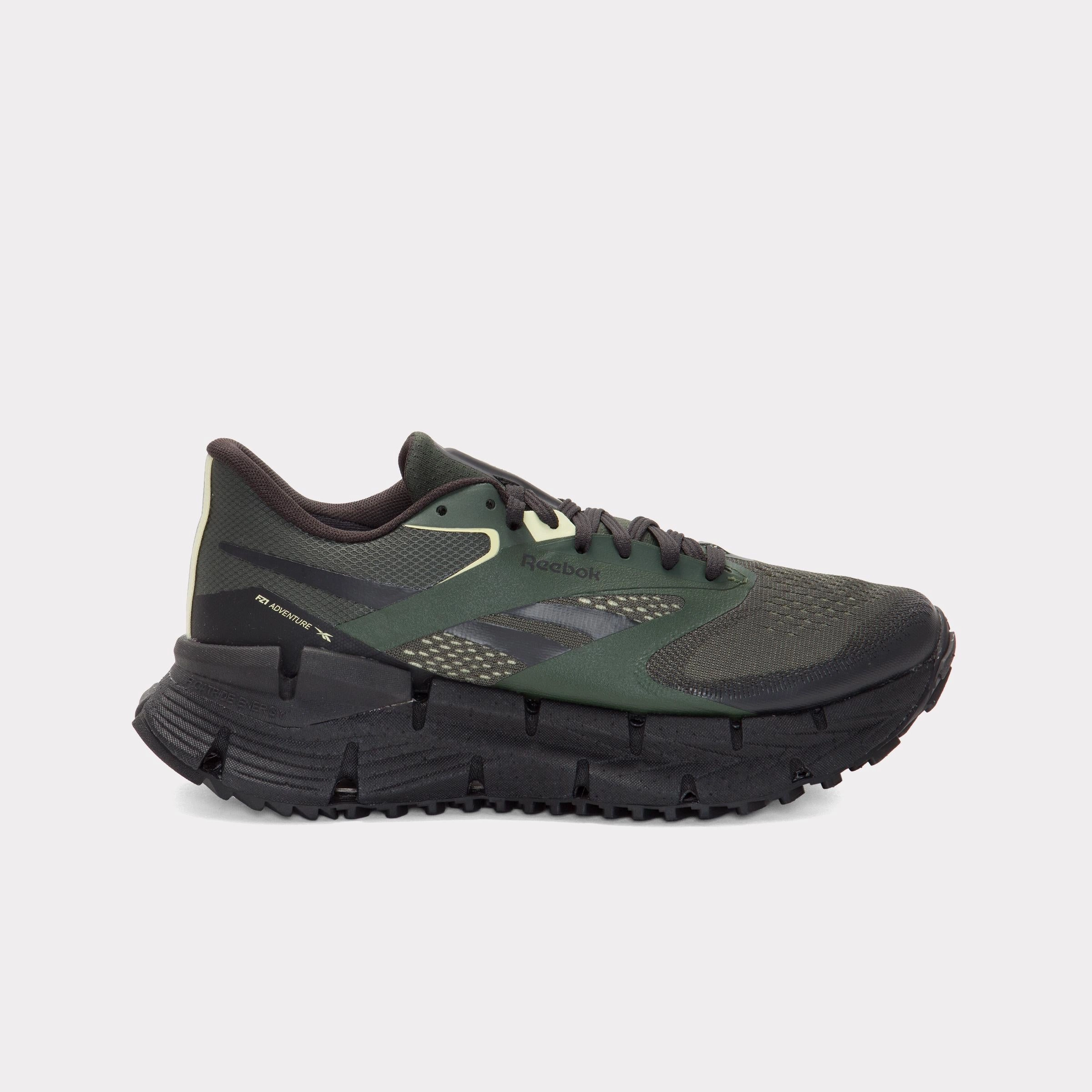 2025 Best Trail Running Shoes Reebok Footwear Men FloatZig 1 Adventure Shoes GRIT GREEN/WASHED BLACK/YELLOW