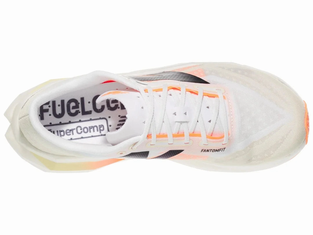 New Balance | FuelCell SuperComp Elite v4 | Men's | White/Angora/Hot Mango Number One Running Shoe