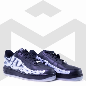 Nike Foam Recovery Shoes Nike Air Force 1 Low Black Skeleton Halloween (2019)