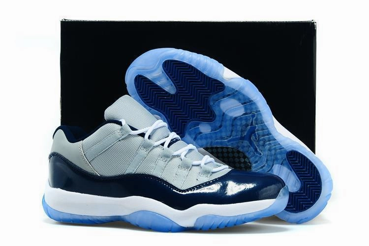 Nike Ko Boxing Shoes Nike Air Jordan 11 Retro Low Georgetown Grey Navi White Men Shoes Sale