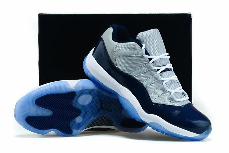Nike Air Jordan 11 Retro Low Georgetown Grey Navi White Men Shoes Sale Nike Wresting Shoes