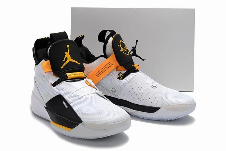 Nike Air Jordan 33 White Black Yellow Men Shoes Sale Size US 7,8,8.5,9.5,10,11,12 Cleveland Browns Nike Shoes