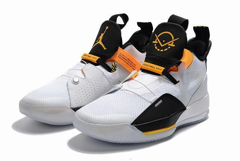 Non Slip Nike Work Shoes Nike Air Jordan 33 White Black Yellow Men Shoes Sale Size US 7,8,8.5,9.5,10,11,12
