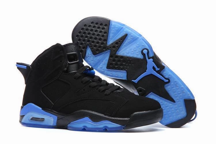 Nike Shoes Zip Nike Air Jordan 6 Retro Black Blue Men Shoes Sale