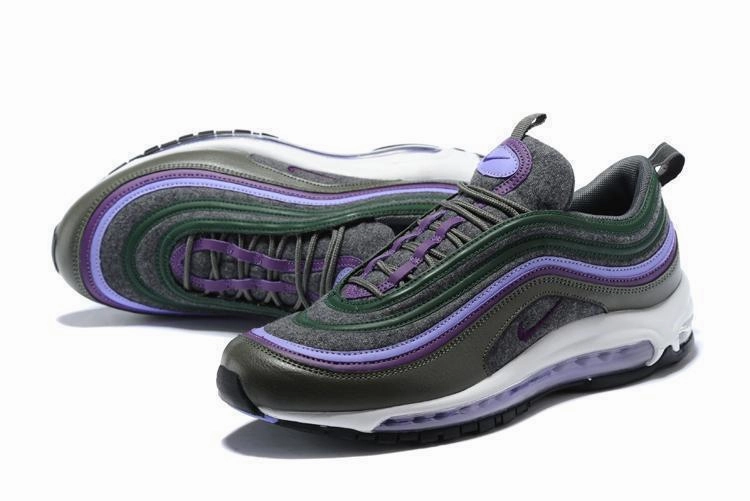 Nike Golf Shoes On Sale Nike Air Max 97 Carbon Grey Dk Purple T Purple Shoes Sale Men Size US 7, 8, 8.5, 9, 10, 11