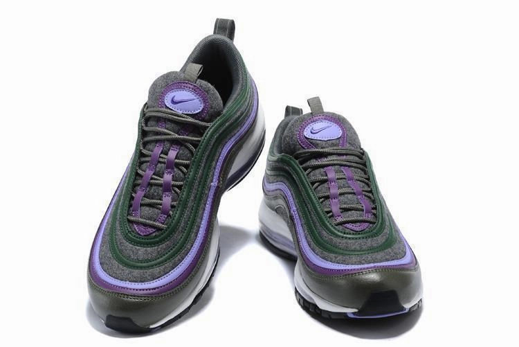 Shoes Nike Mag Nike Air Max 97 Carbon Grey Dk Purple T Purple Shoes Sale Men Size US 7, 8, 8.5, 9, 10, 11
