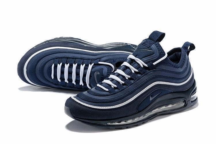 Genuine Nike Shoes Nike Air Max 97 Dark Blue White Shoes Sale Men Size US 7, 8, 8.5, 9, 10, 11