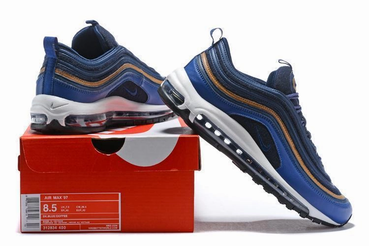 Nike Air Max 97 DK Blue Coffee Shoes Sale Men Size US 7, 8, 8.5, 9, 10, 11 Nike Shoe Warehouse
