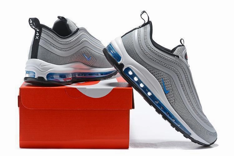 Nike Air Max 97 Ultra 17 Silve Grey Blue White Men Shoes Sale Size US 7, 8, 8.5, 9, 10, 11 Popular Shoes Nike