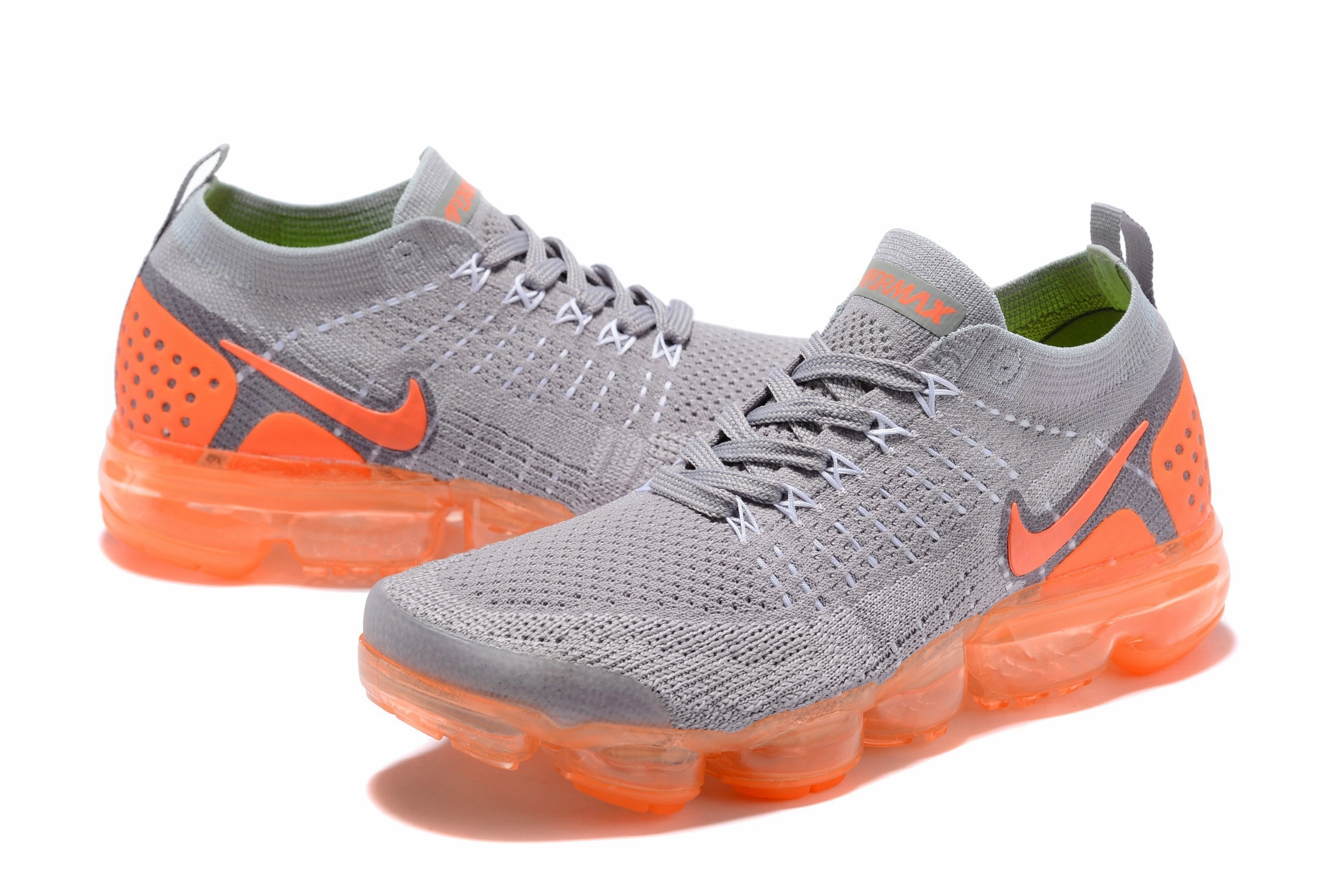 Nike Size Shoes Nike Air Vapormax Flyknit 2 Grey Orange Shoes Sneakers Men Sale Size US 7, 8, 8.5, 9, 10, 11