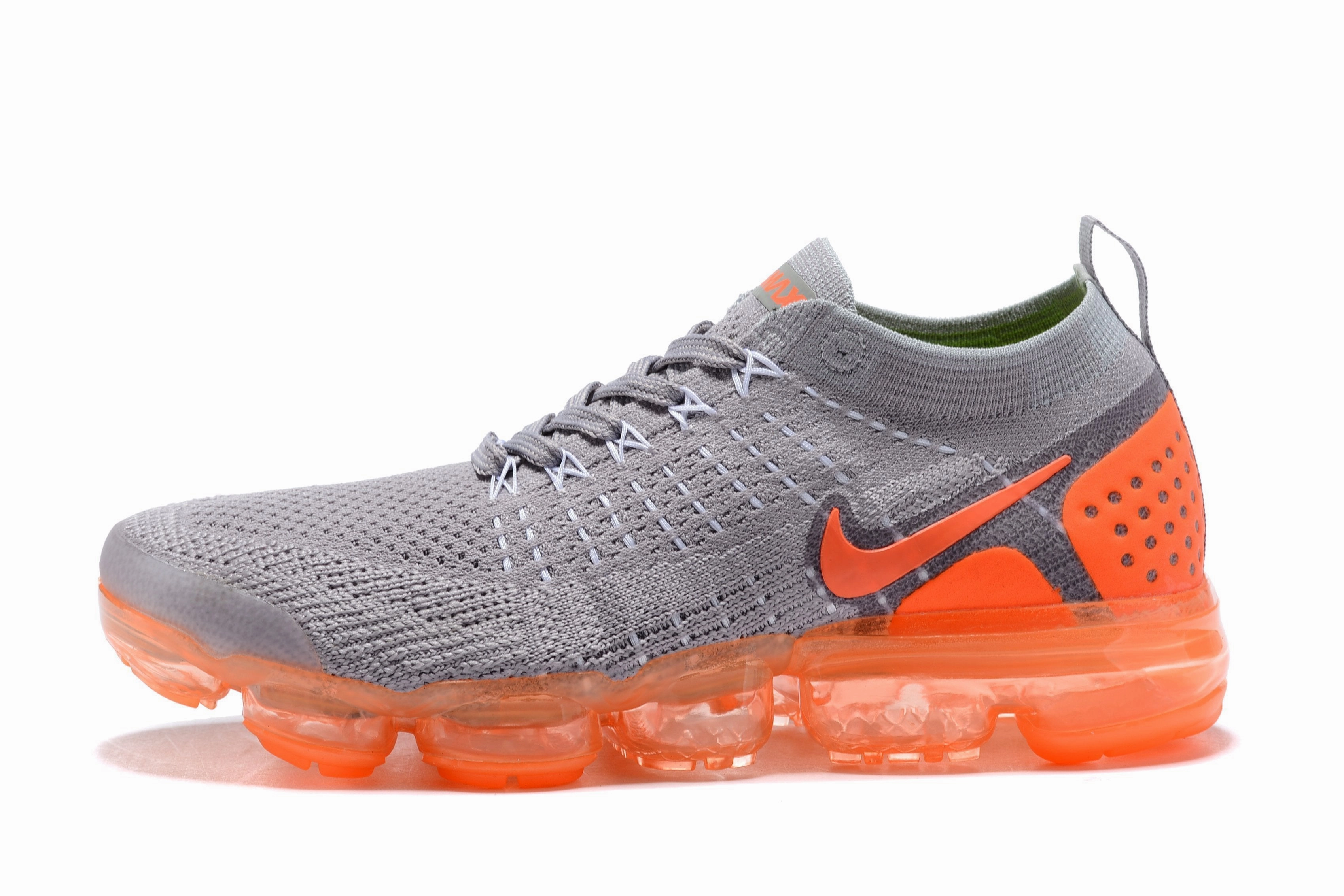 Nike Shoes Wide Feet Nike Air Vapormax Flyknit 2 Grey Orange Shoes Sneakers Men Sale Size US 7, 8, 8.5, 9, 10, 11