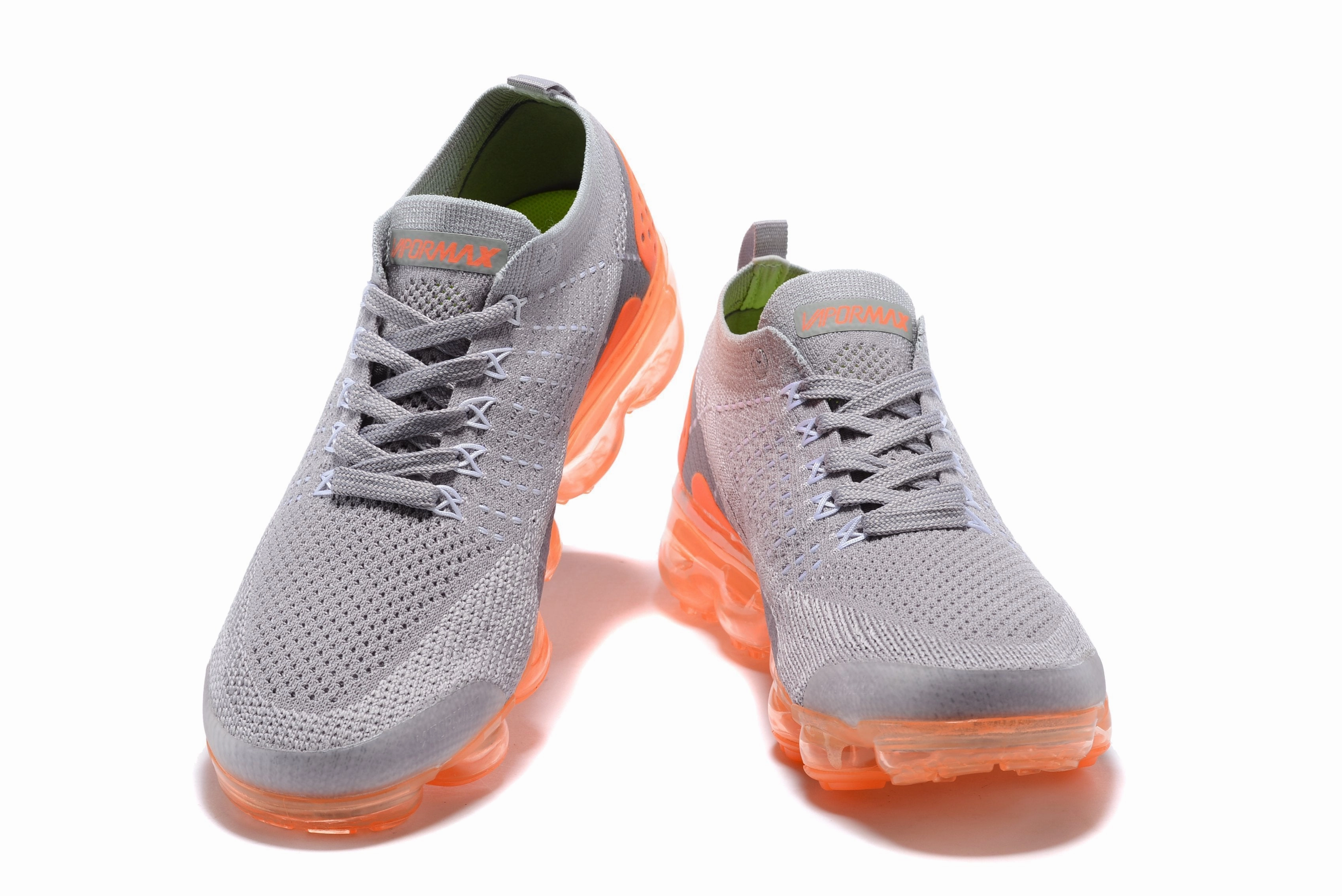 Walking Shoes Nike Air Vapormax Flyknit 2 Grey Orange Shoes Sneakers Men Sale Size US 7, 8, 8.5, 9, 10, 11