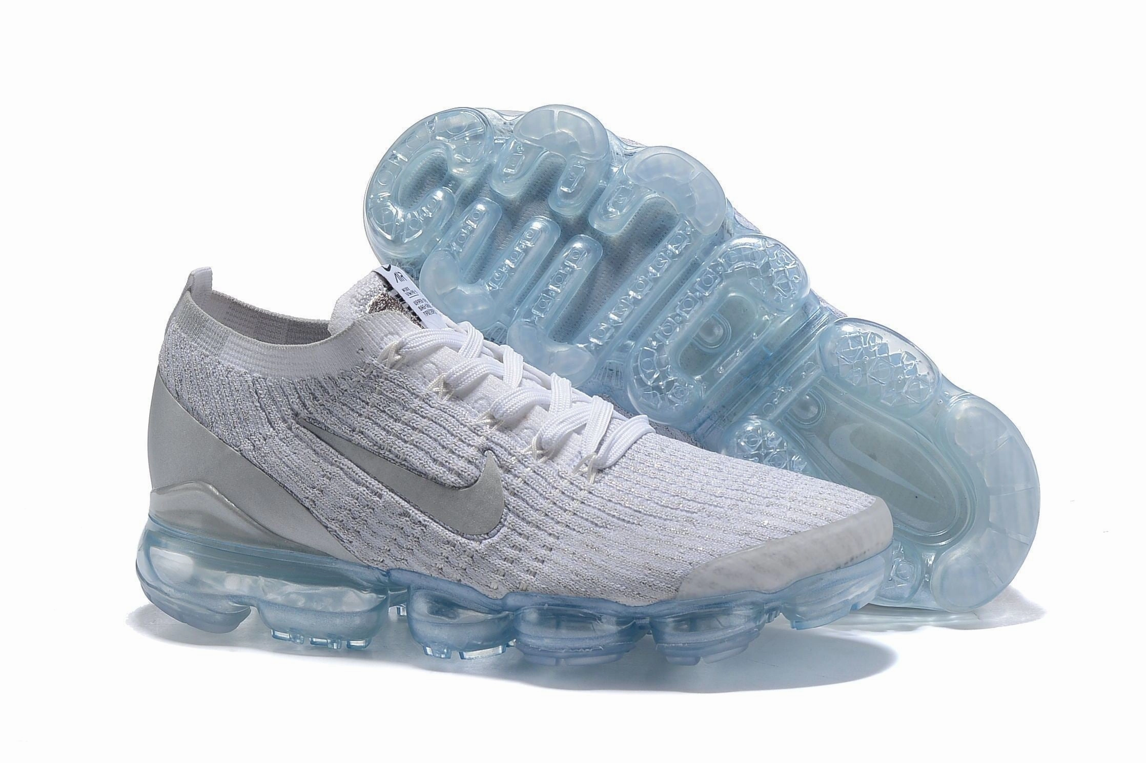 Most Comfortable Nike Shoe Nike Air Vapormax Flyknit 3 &quot;Pure Platinum&quot; Grey White Shoes Sneakers Men Sale Size US 7, 8, 8.5, 9, 10, 11