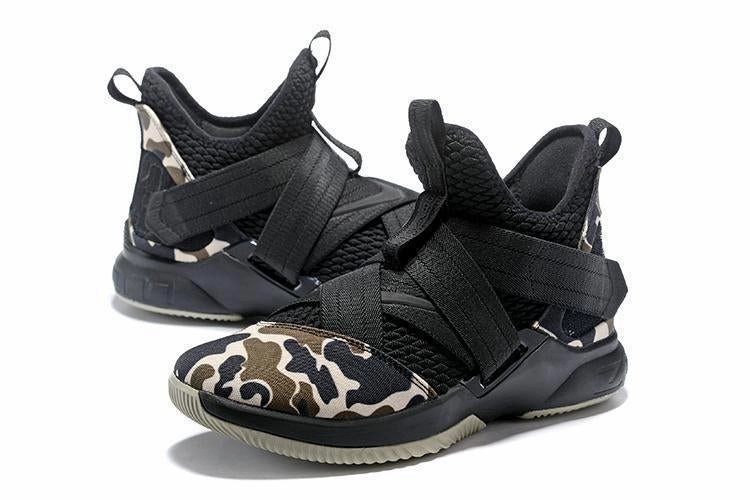 Nike Zoom Training Shoes Nike Lebron Soldier XII 12 SFG EP Camo Black Men Shoes Sale Size US7,8,8.5,9,10,11,12