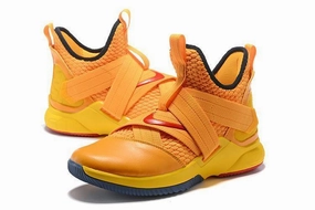 Golf Shoe Spikes For Nike Nike Lebron Soldier XII 12 SFG EP Orange Yellow Men Shoes Sale Size US7,8,8.5,9,10,11,12