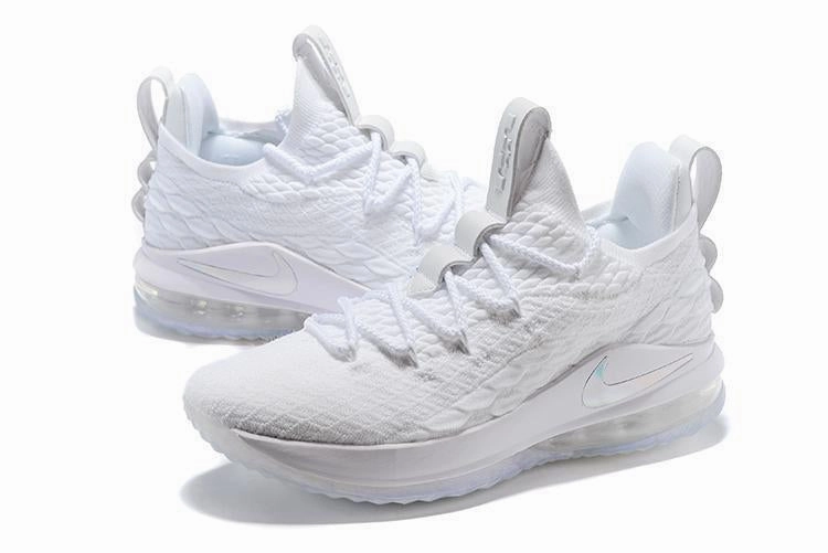 Evolution Of Nike Shoes Nike Lebron XV 15 Low EP All White Men Shoes Sale Size US7,8,8.5,9,10,11,12