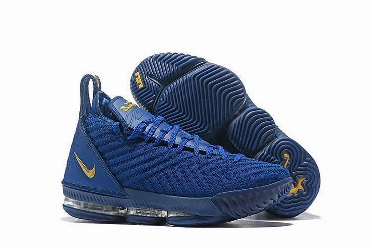 Nike Lebron XV 16 EP Dark Blue Gold Men Shoes Sale Size US7,8,8.5,9,10,11,12 Laceless Nike Running Shoes