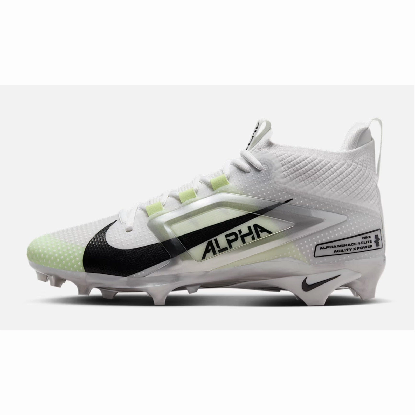 Nike Mens Alpha Menace 4 Elite Football Cleats Size 10 White Yellow NWOB Nike Shoes Black White
