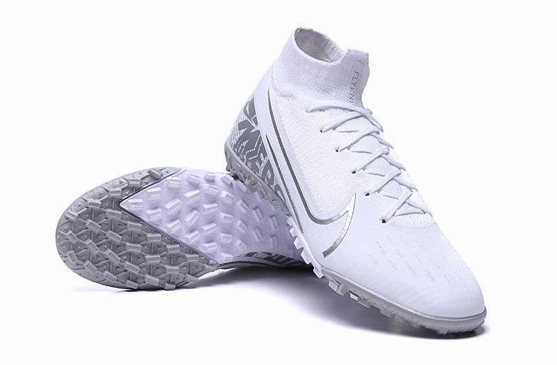 Hard Court Tennis Shoes Nike Nike Mercurial Superfly VII Elite TF Soccers Cleats Shoes All White