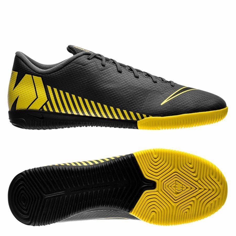 Nike Mercurial VaporX 12 Academy IC Indoor Soccer Shoes - Dark Grey/Yellow Nike Shoes With Arch Support