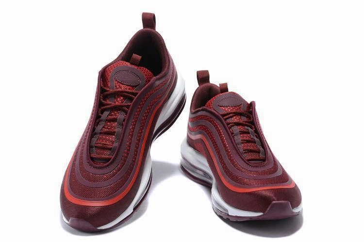 Nike Memory Foam Shoes Nike Air Max 97 Ultra 17 Noble Red Wine Red White Men Shoes Sale Size US 7, 8, 8.5, 9, 10, 11