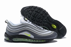 Nike Shoes With Glitter Swoosh Nike Air Max 97 Carbon Grey Fludredsent Green Shoes Sale Men Size US 7, 8, 8.5, 9, 10, 11