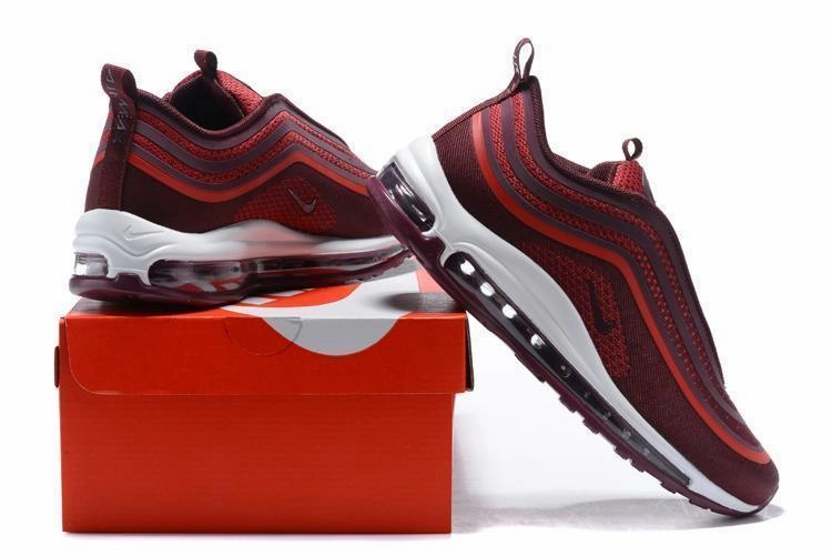Nike Air Max 97 Ultra 17 Noble Red Wine Red White Men Shoes Sale Size US 7, 8, 8.5, 9, 10, 11 Nike Shoes Different Types