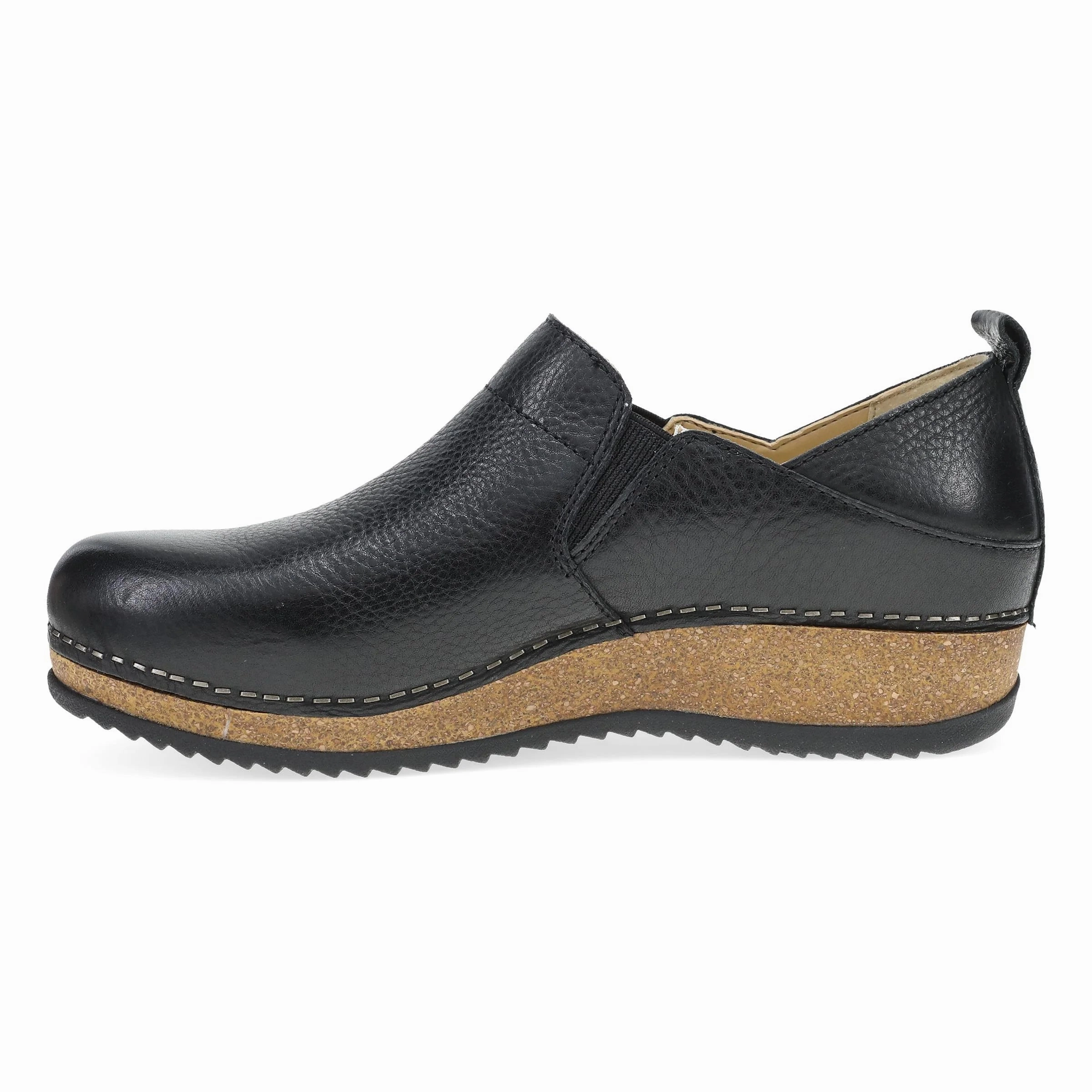 Dansko Women's Meara Slip-On Clog - Black Waxy Milled Work Clogs