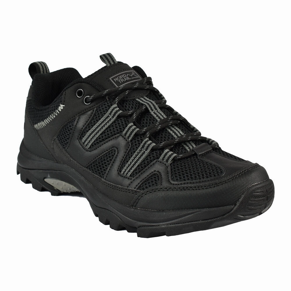 Nord Trail Men's Mt. Evans Black Hiking Trail Running Casual Shoe Wide Width Trail Shoes