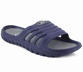 OCEAN Mens Lightweight EVA Sliders in Navy/Grey Beach Flip Flop Summer Sun