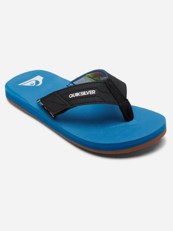 Quiksilver Boys Carver Switch Sandals - Blue Cloth Footbed Flip Flops