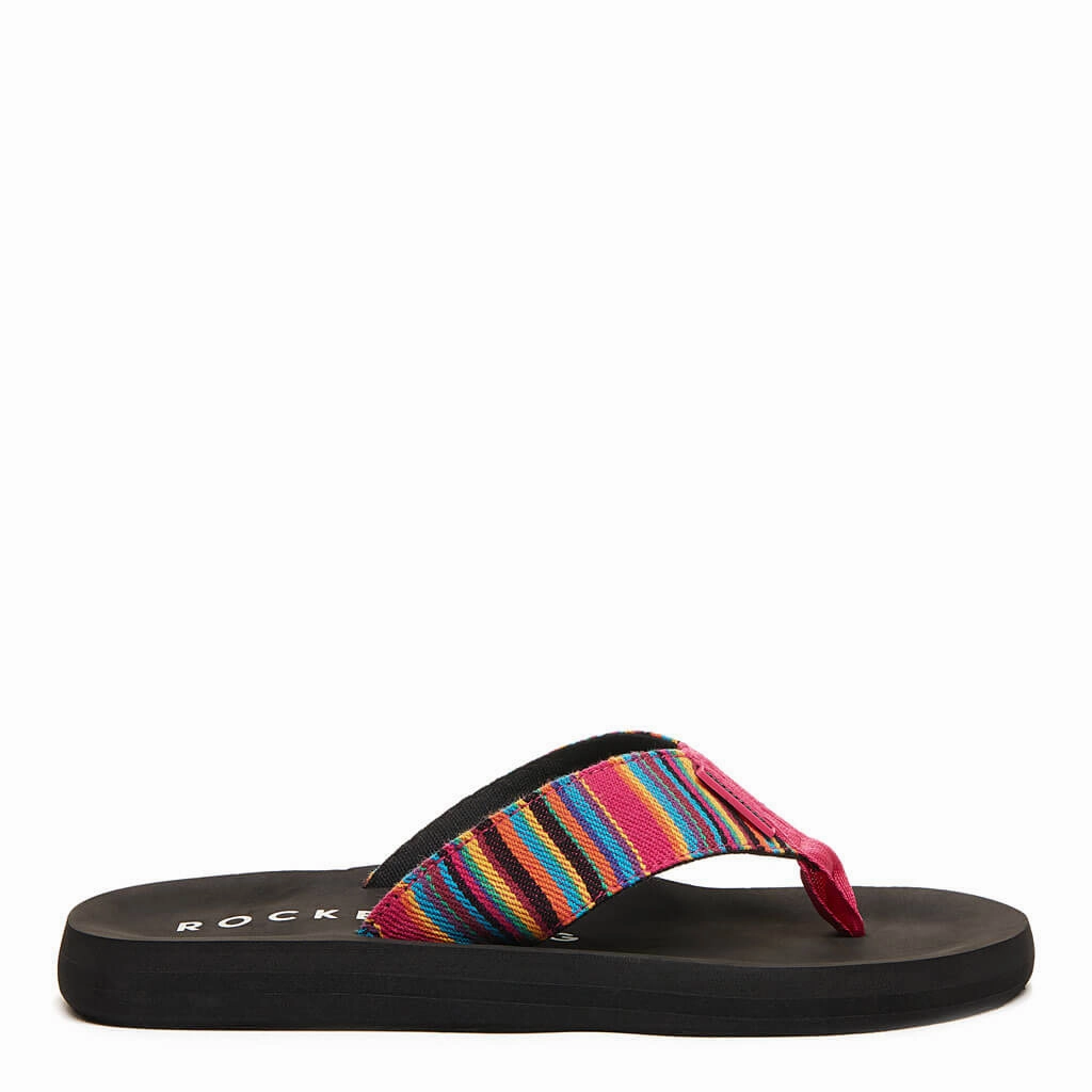 Adios Pink Aloe Stripe Flip-Flops Jute Flip Flops