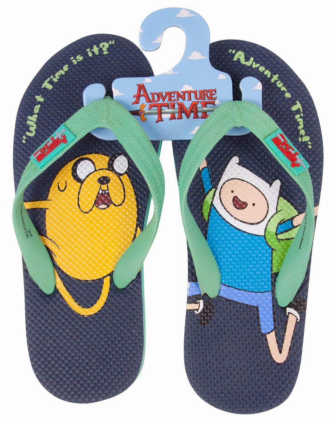 Adventure Time Jake Boys Blue Flip Flops 1990s Flip Flops