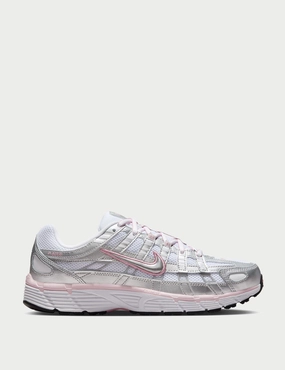 Nike Toe Shoes P-6000 Shoes - White/Metallic Silver/Elemental Pink