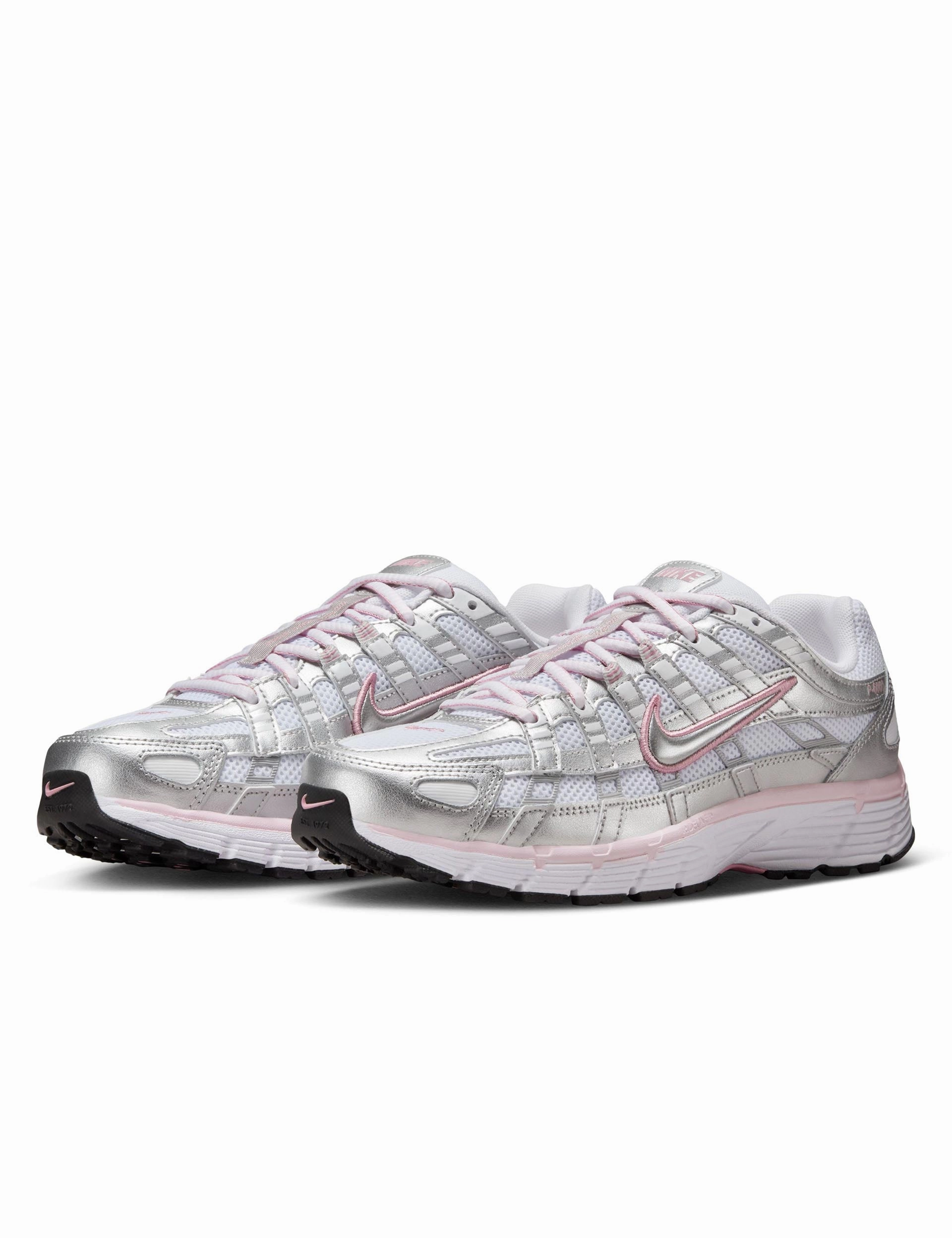 The Latest Nike Shoes P-6000 Shoes - White/Metallic Silver/Elemental Pink