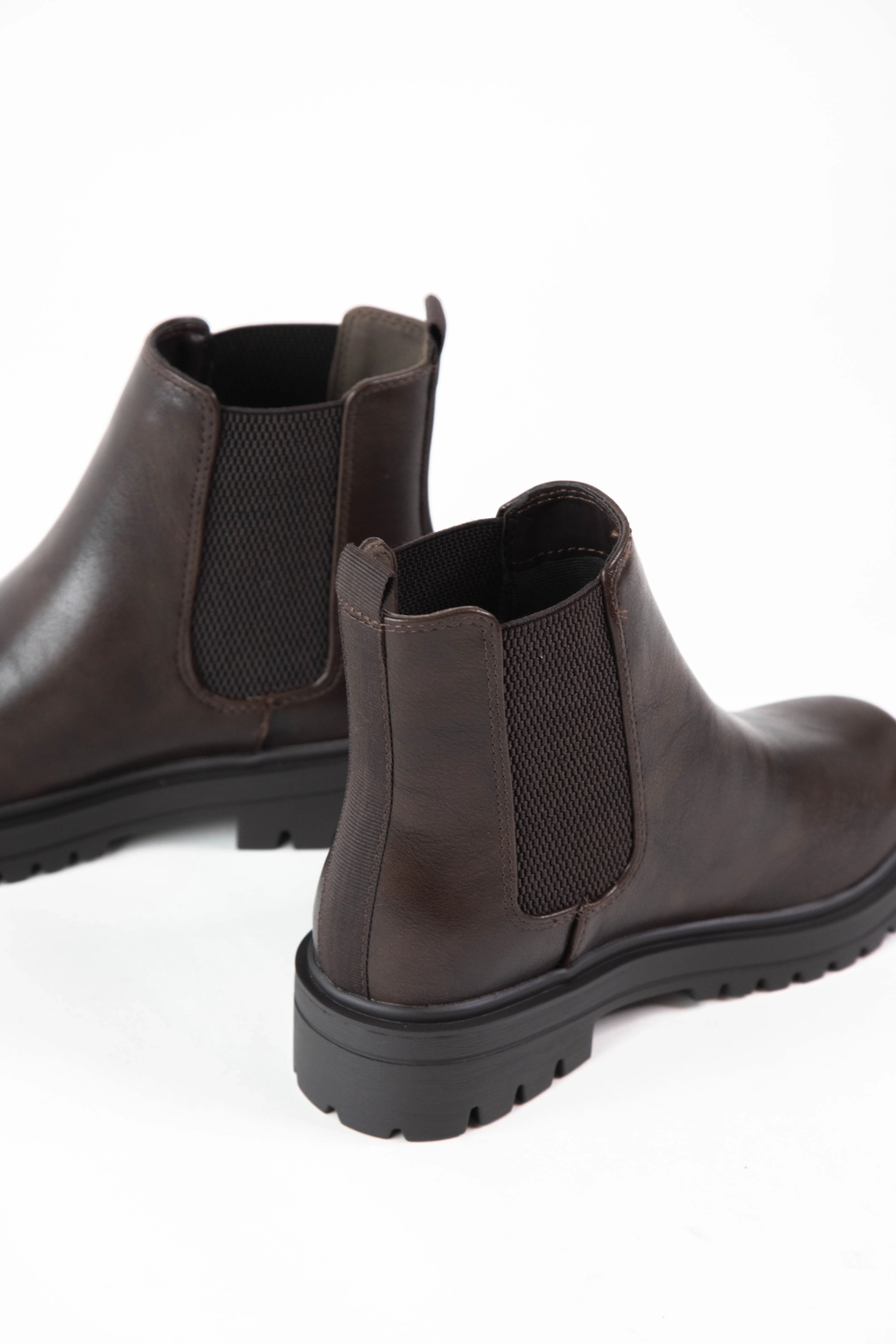 Paden Pull On Chelsea Boot, Brown PU Cowboy Boots Ankle Boots