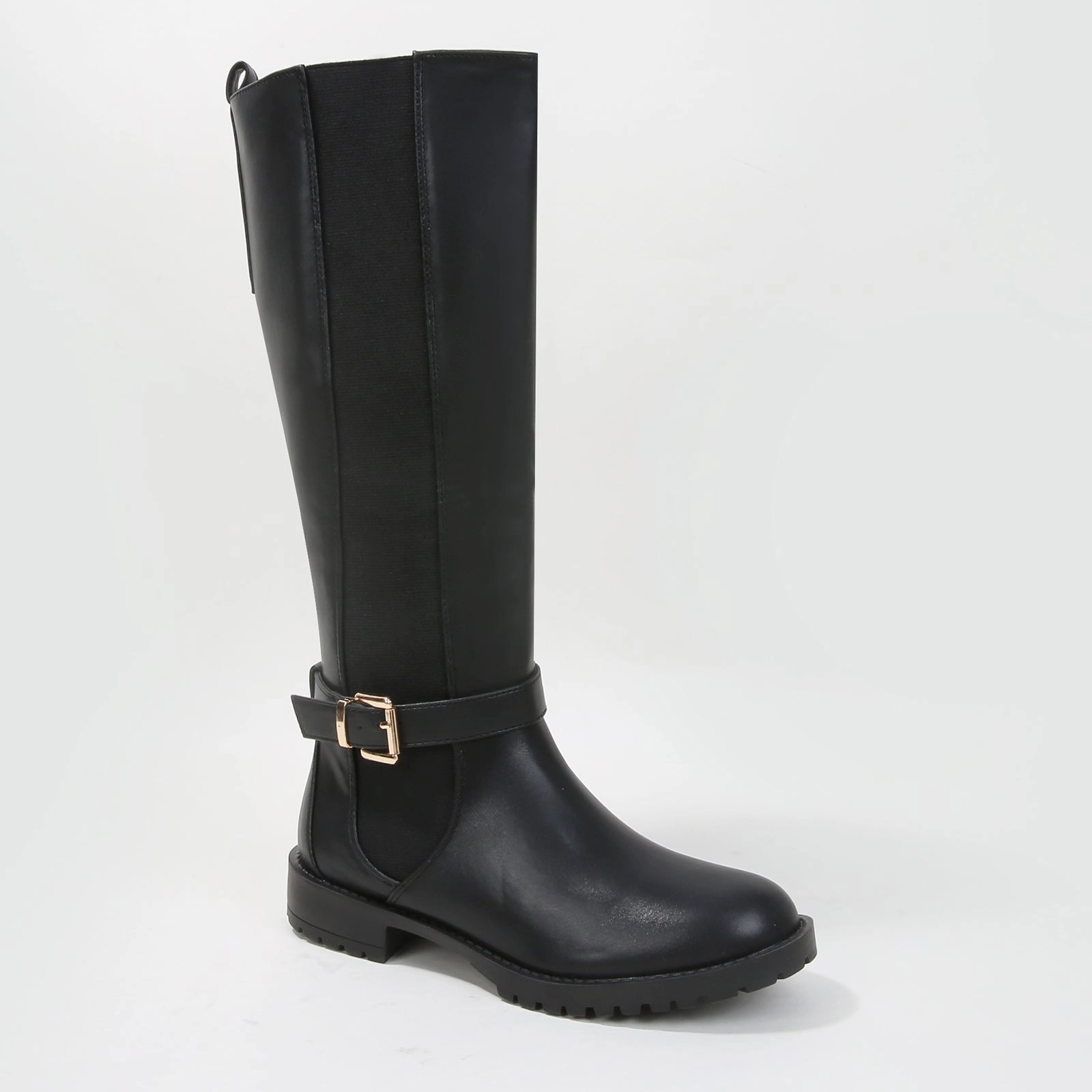 Knee High Italian Leather Boots Pama Knee High Buckle Strap Riding Boots