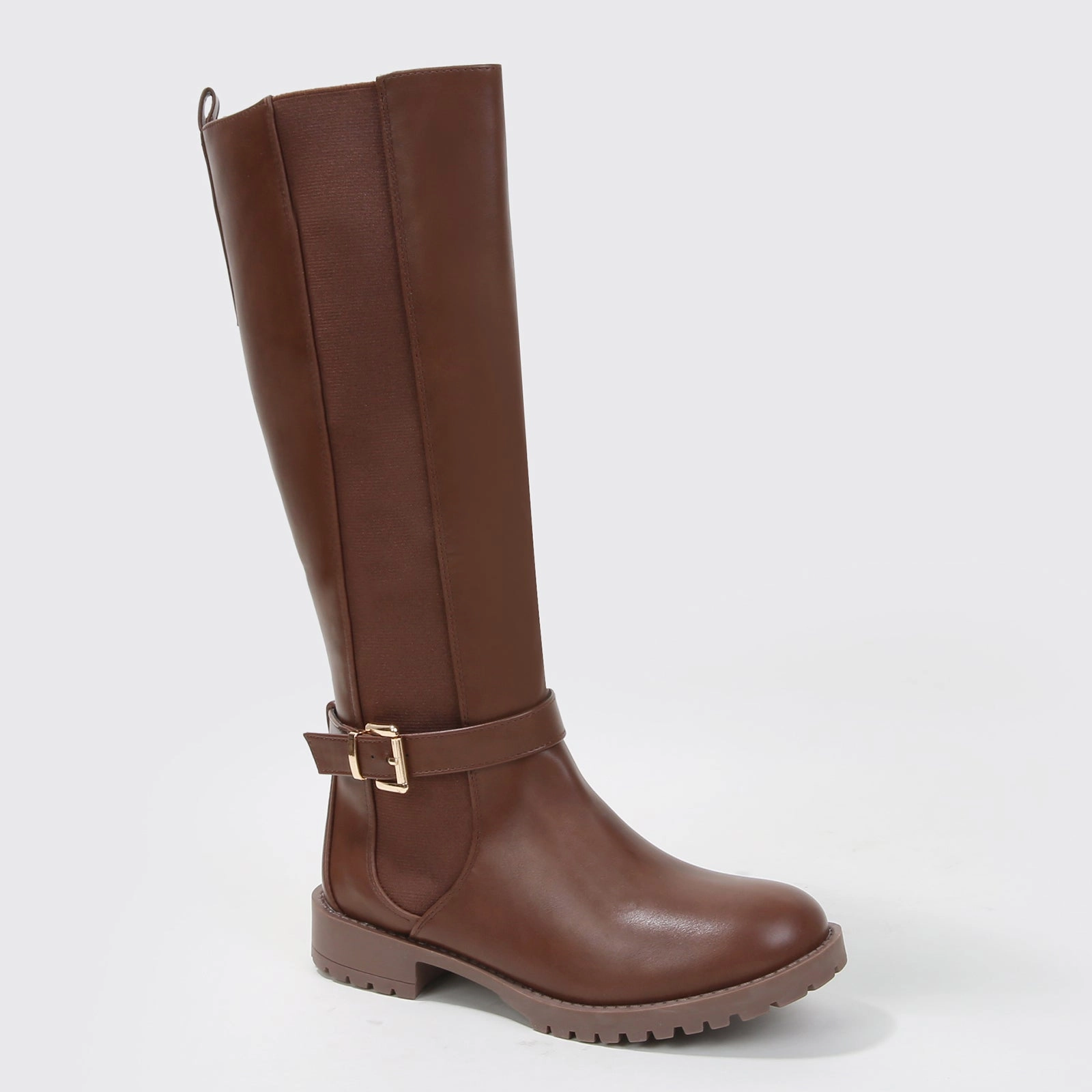 Pama Knee High Buckle Strap Riding Boots