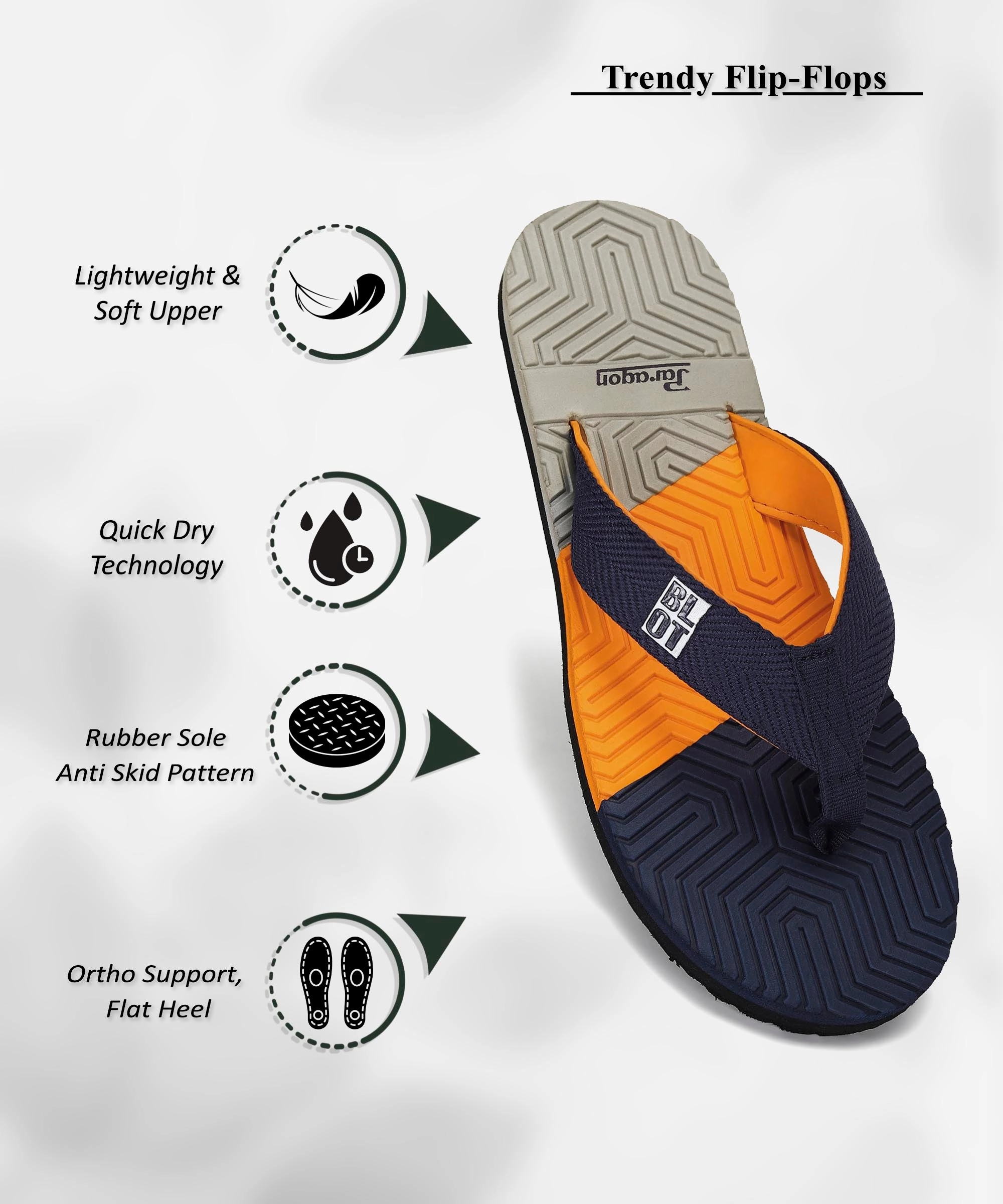 Paragon K3311G Men Stylish Flip Flops | Comfortable Flip Flops for Daily Use | Lightweight and Easy to Wash Ron Jon Flip Flops