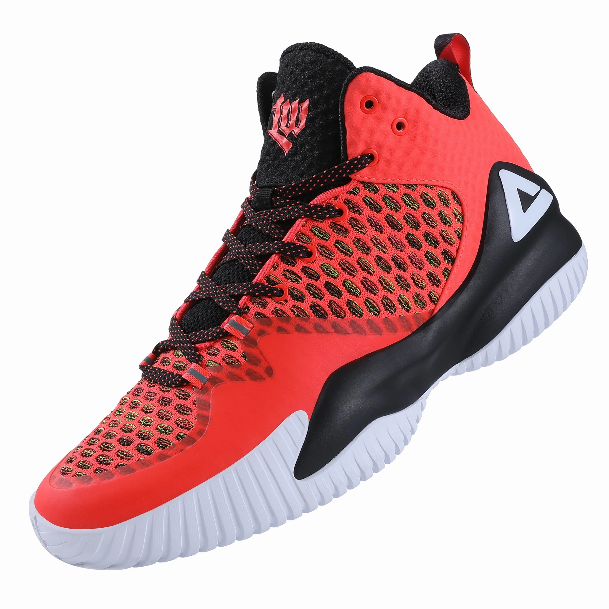 PEAK Basketball Shoes Lou Williams Streetball Master Fluorescent Orange Hot Pink And White Basketball Shoes